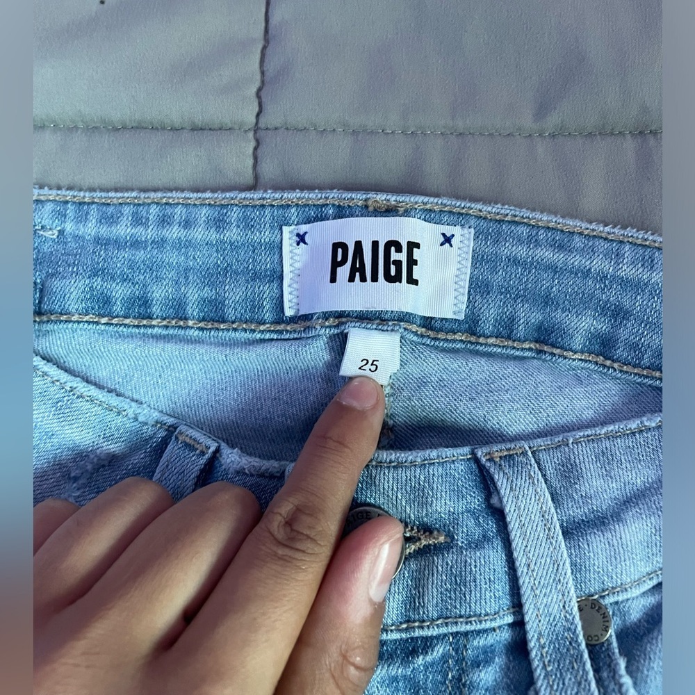 PAIGE Women's Hoxton Crop Ultra Skinny Fit Raw Hem Jean Size 25 - Picture 7 of 11